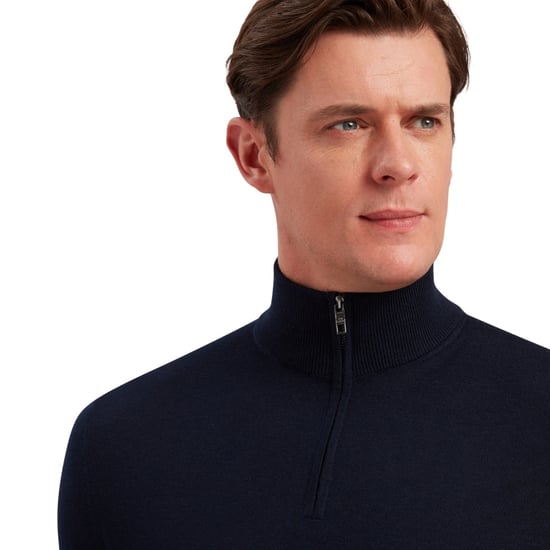 Sudadera de media cremallera de lana merina Ted Baker Limehas para hombre en color navy - Image 5