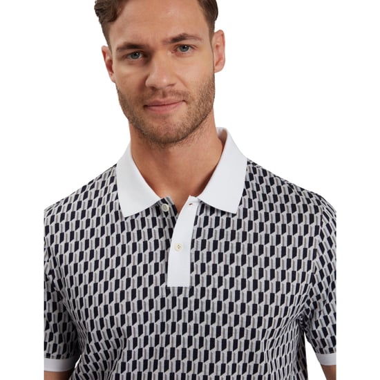 Camisa Polo Regular Fit Geo de Ted Baker para Hombre en Azul Medio - Image 4