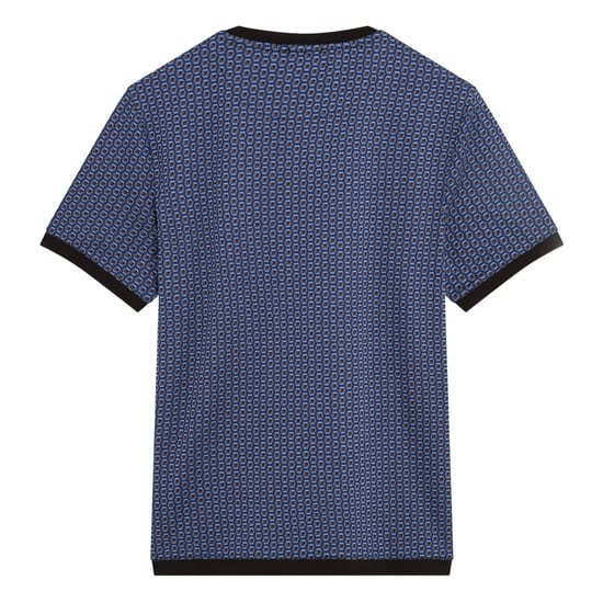 Camiseta de cuello redondo de fit regular para hombre con estampado geográfico de Ted Baker en azul oscuro - Image 2