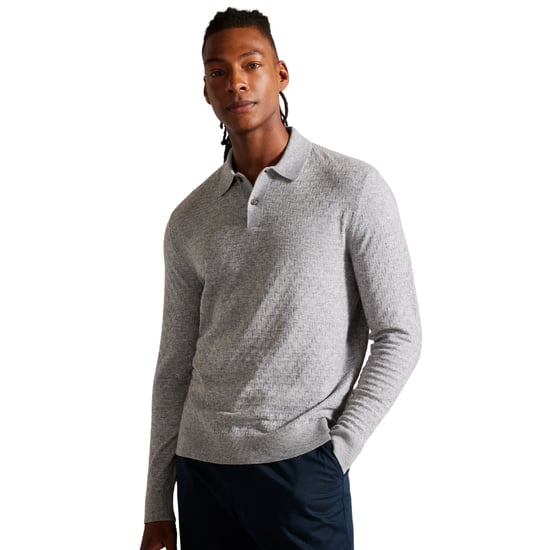 Polo de punto gris Ted Baker Morar para hombre - Image 4