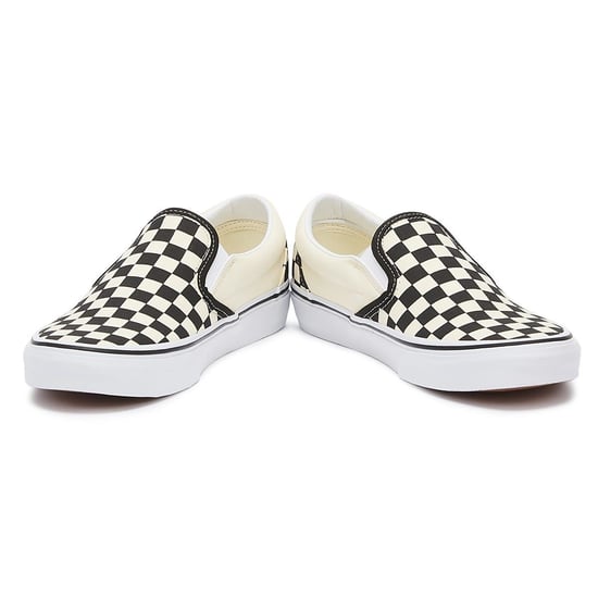 Zapatillas de skate unisex Vans Classic Slip-On de lona a cuadros en negro y blanco - Image 6
