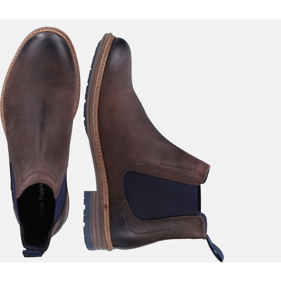 Hush Puppies Justin Chelsea Leather Men's Brown Boots - Image 6