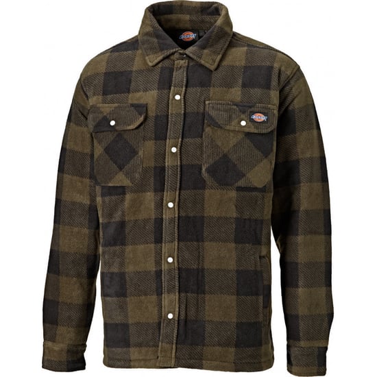 Dickies Mens Portland Long Sleeve Polyester Polar Fleece Padded Shirt - Image 1