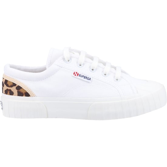 Superga 2630 Stripe Pad Leopard 100% Cotton Women's White/Leopard Trainers - Image 4