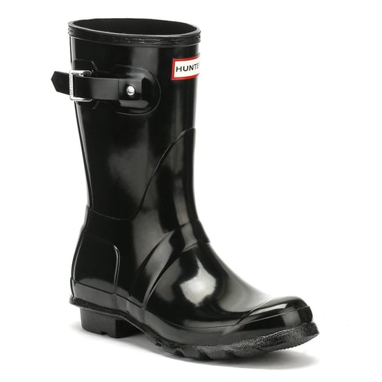 Hunter Original Gloss Short Black Synthetic Wellington Boots - Image 1