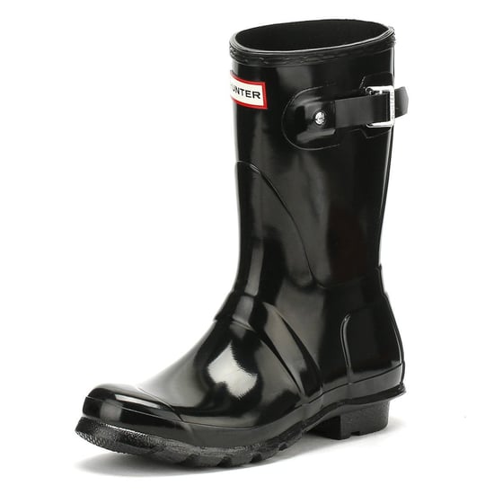 Hunter Original Gloss Short Black Synthetic Wellington Boots - Image 2