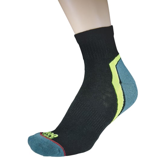 1000 Mile - Calcetines acolchados para hombre Active Quarter Repreve con puntera plana - Negro / Teal - Image 3