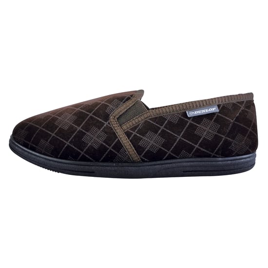 DUNLOP - PANTUFLAS MOCASÍN CON SUELA RÍGIDA PARA HOMBRE FORRADAS DE FELPA Y ESPUMA VISCOELÁSTICA A CUADROS ESCOCESES - Image 3