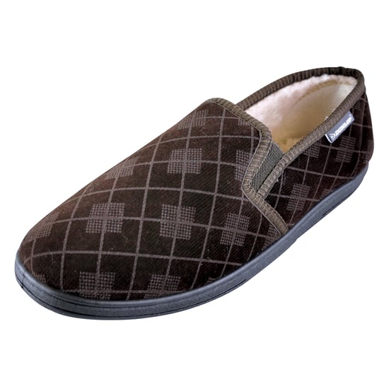 DUNLOP - PANTUFLAS MOCASÍN CON SUELA RÍGIDA PARA HOMBRE FORRADAS DE FELPA Y ESPUMA VISCOELÁSTICA A CUADROS ESCOCESES - Image 4