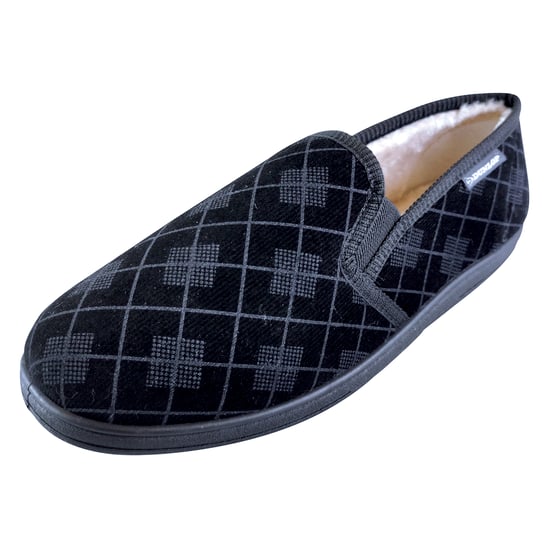DUNLOP - PANTUFLAS MOCASÍN CON SUELA RÍGIDA PARA HOMBRE FORRADAS DE FELPA Y ESPUMA VISCOELÁSTICA A CUADROS ESCOCESES - Image 4