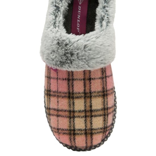 Dunlop - Ladies Cute Cosy Plush Memory Foam Knitted Slippers With Open Back Mules - Image 5