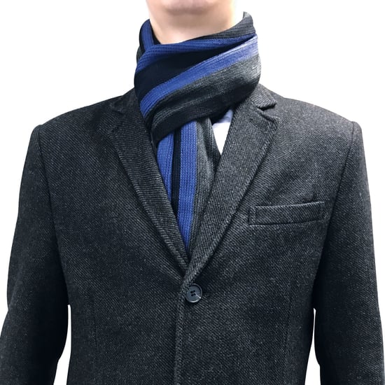Bufanda de invierno de punto a rayas de inspiración italiana para hombre Talla única - Image 3