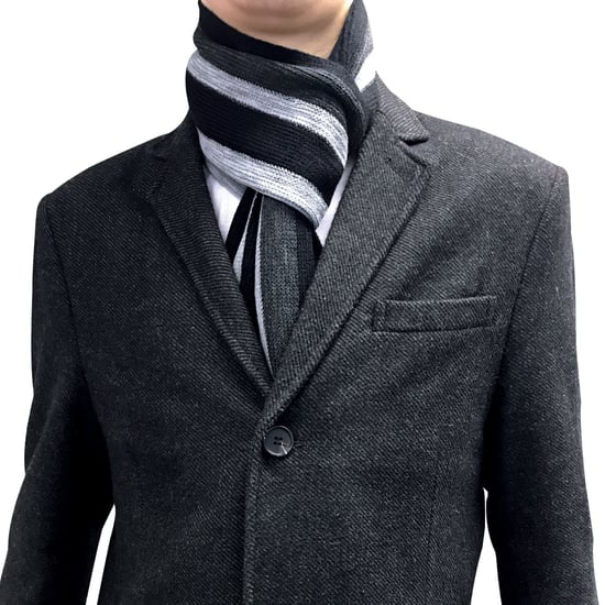 Bufanda de invierno de punto a rayas de inspiración italiana para hombre Talla única - Image 4
