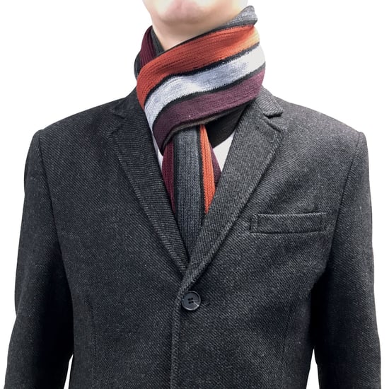 Bufanda de invierno de punto a rayas de inspiración italiana para hombre Talla única - Image 5