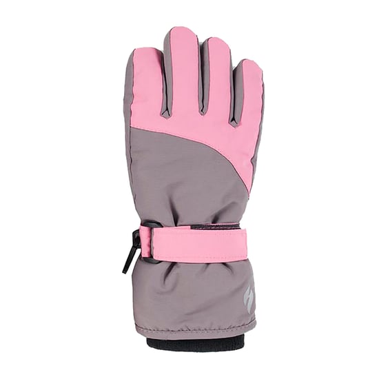 Heat Holders - Guantes de esquí térmicos de invierno con forro polar impermeable para niños y niñas - Rosa / Gris - Image 3