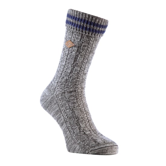 Paquete de 2 calcetines de algodón de punto por cable para hombre con parte superior vuelta - Image 3