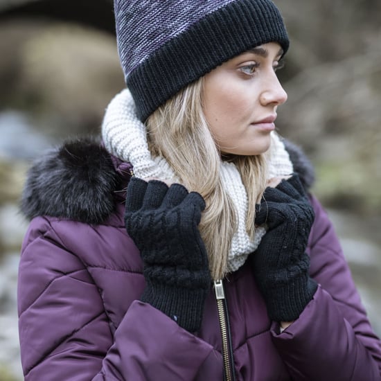 CALEFACTORES - Guantes térmicos de invierno sin dedos de punto por cable para mujer - Image 3