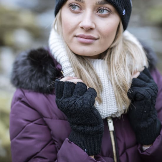 CALEFACTORES - Guantes térmicos de invierno sin dedos de punto por cable para mujer - Image 4