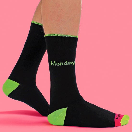 Paquete de 7 calcetines de algodón para hombre con talón y puntera de color negro Día de la Semana - Image 3