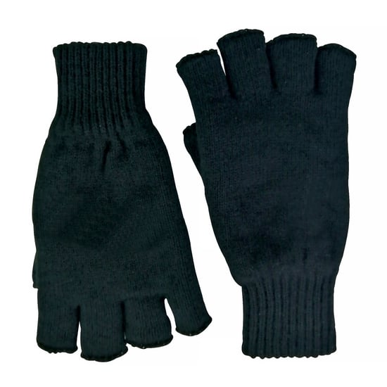Hombres 3M Thinsulate 40 gramos de aislamiento térmico Negro Guantes sin dedos - Image 3
