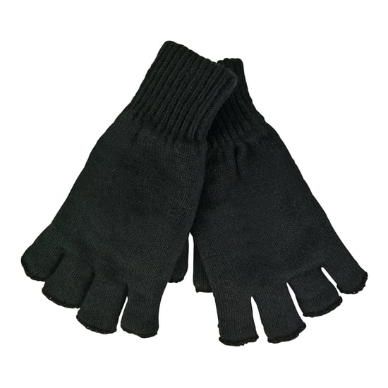 Hombres 3M Thinsulate 40 gramos de aislamiento térmico Negro Guantes sin dedos - Image 4