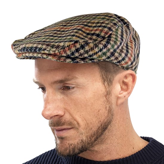 Hombres Vintage Houndstooth Plaid Lana Mezcla Newsboy plana Ivy Cap Sombrero - GL228A Beige - Image 4