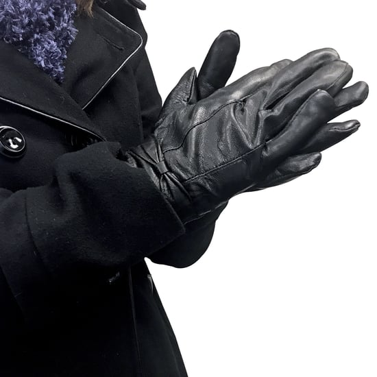 Guantes de piel de oveja forrados de lana cálidos para mujeres con lazo - Image 3