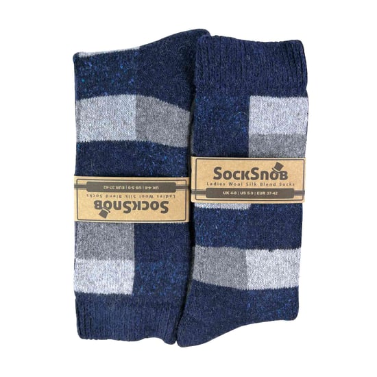 Sock Snob - Calcetines de lana transpirables con estampado de cuadros para mujer - Image 2