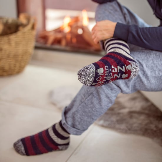 HEAT HOLDERS - Calcetines gruesos antideslizantes con forro polar a rayas para hombre - Image 4