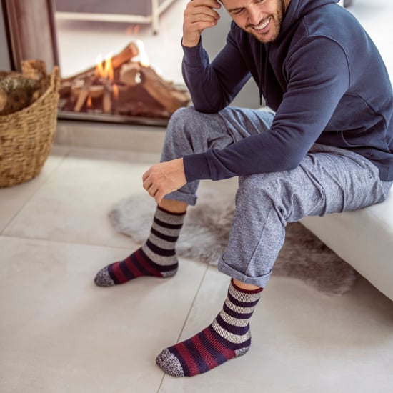 HEAT HOLDERS - Calcetines gruesos antideslizantes con forro polar a rayas para hombre - Image 3