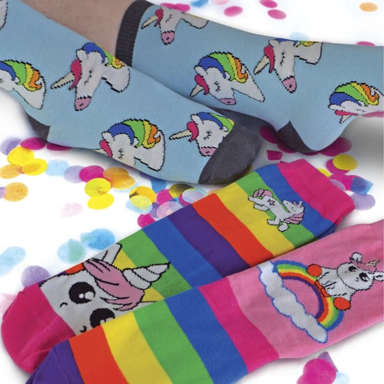 Calcetines de rayas de unicornio arco iris para mujer | 3 Pares | Sock Snob - Image 3
