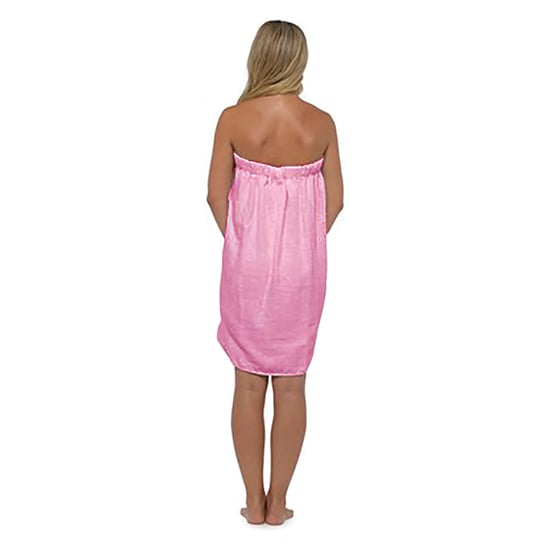 Vestido envolvente de toalla de terry 100% algodón para mujer con bolsillo - Image 3