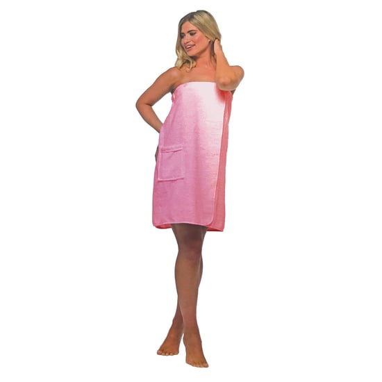 Vestido envolvente de toalla de terry 100% algodón para mujer con bolsillo - Image 4