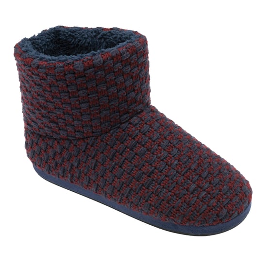 DUNLOP - Botitas de espuma con memoria Sherpa para hombre (8, Azul marino/Burdeos) - Image 3
