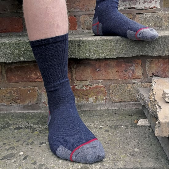 Calcetines de trabajo para hombre de algodón acolchado y corte bajo para botas con puntera de acero - Image 4