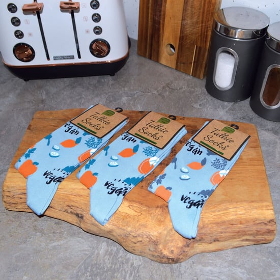 TALKIE SOCKS - Calcetines veganos de algodón azul para hombre y mujer - Image 3