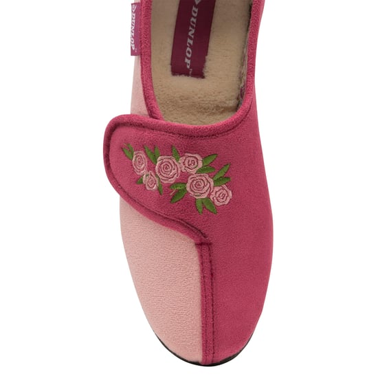 Dunlop - Pantuflas de velcro florales de espuma viscoelástica ajustables para señoras mayores - Image 5