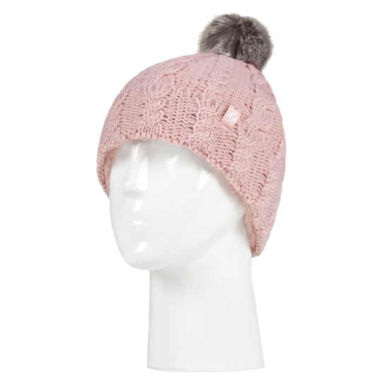 Heat Holders - Set de gorro y guantes para niña - Gorro con puño vuelto y guantes de punto estilo cable - Rosa oscuro - Image 3