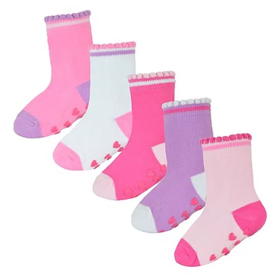 Calcetines antideslizantes para bebé niña con talones y dedos | Paquete de 10 pares | Calcetines suaves y bonitos con agarres - Estilo 1 - Image 3