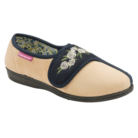 Dunlop - Pantuflas de velcro florales de espuma viscoelástica ajustables para señoras mayores - Image 4