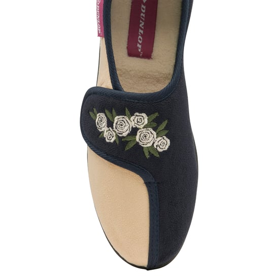Dunlop - Pantuflas de velcro florales de espuma viscoelástica ajustables para señoras mayores - Image 5