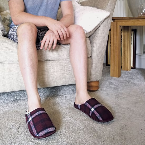 Dunlop - Hombre cálido forro polar Slip on Mule cuadros a cuadros Zapatillas de casa - Image 3