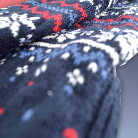 Calcetines de invierno para hombre con estampado de hadas para clima frío - Navy Fairisle - Image 3