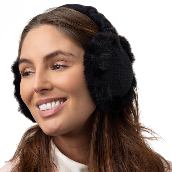 Calentadores - Orejeras de punto de invierno para mujer | Piel sintética | Tiempo frío - Negro - Image 5