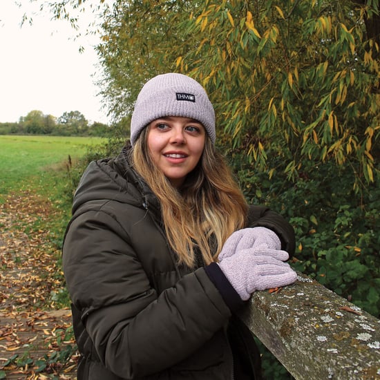 Juego de gorro y guantes de Thinsulate para mujer | THMO | Gorro y guantes de chenilla acanalada para mujer - Gris - Image 3