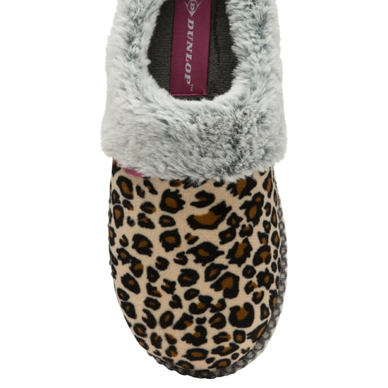 Dunlop - Ladies Cute Cosy Plush Memory Foam Knitted Slippers With Open Back Mules - Image 5