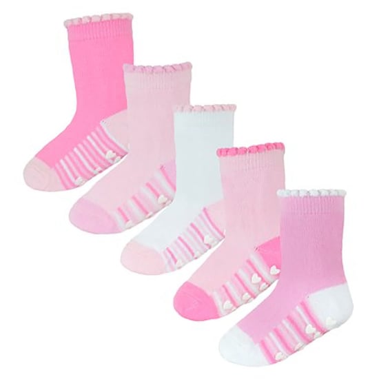 Calcetines antideslizantes para bebé niña con talones y dedos | Paquete de 10 pares | Calcetines suaves y bonitos con agarres - Estilo 2 - Image 3