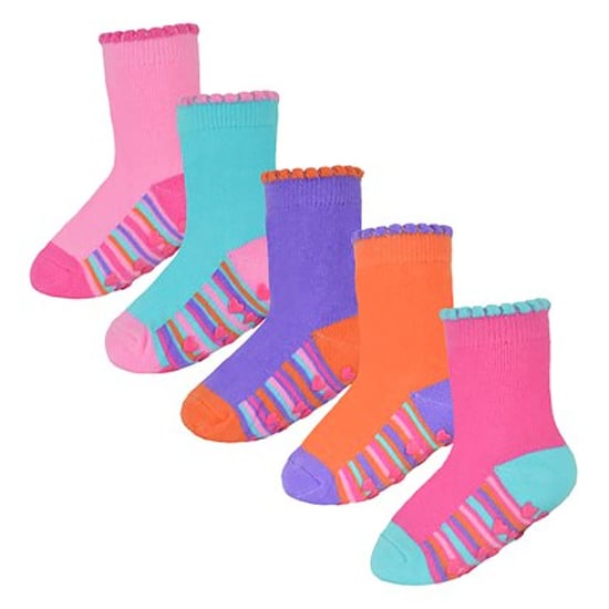 Calcetines antideslizantes para bebé niña con talones y dedos | Paquete de 10 pares | Calcetines suaves y bonitos con agarres - Estilo 2 - Image 4