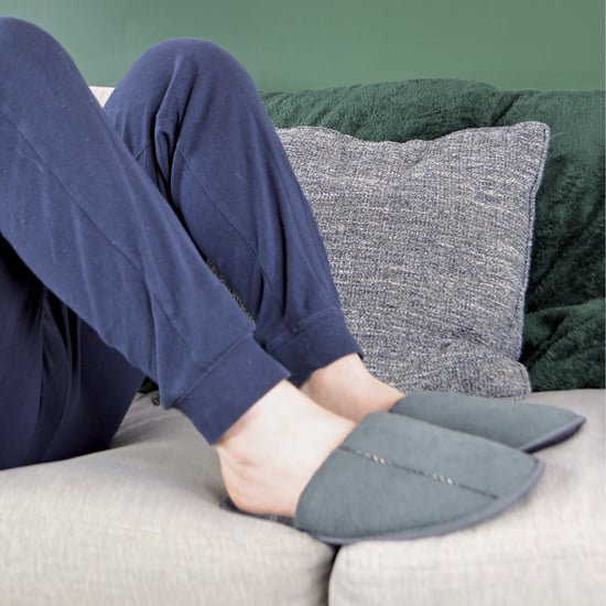 Slipper Snob - Zapatillas de casa para hombre - Suela lisa a cuadros - Espuma viscoelástica - Gris - Image 3