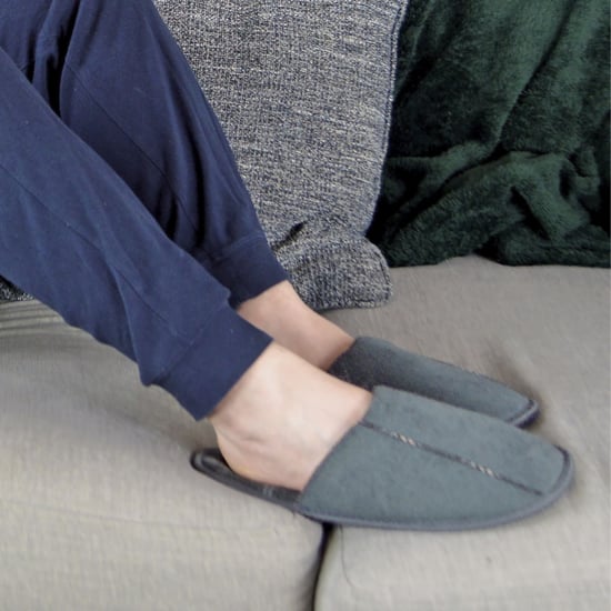 Slipper Snob - Zapatillas de casa para hombre - Suela lisa a cuadros - Espuma viscoelástica - Gris - Image 4